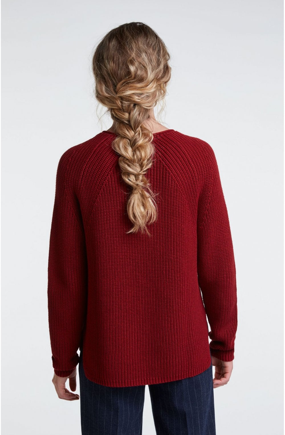 Red Ribbed Knit Jumper