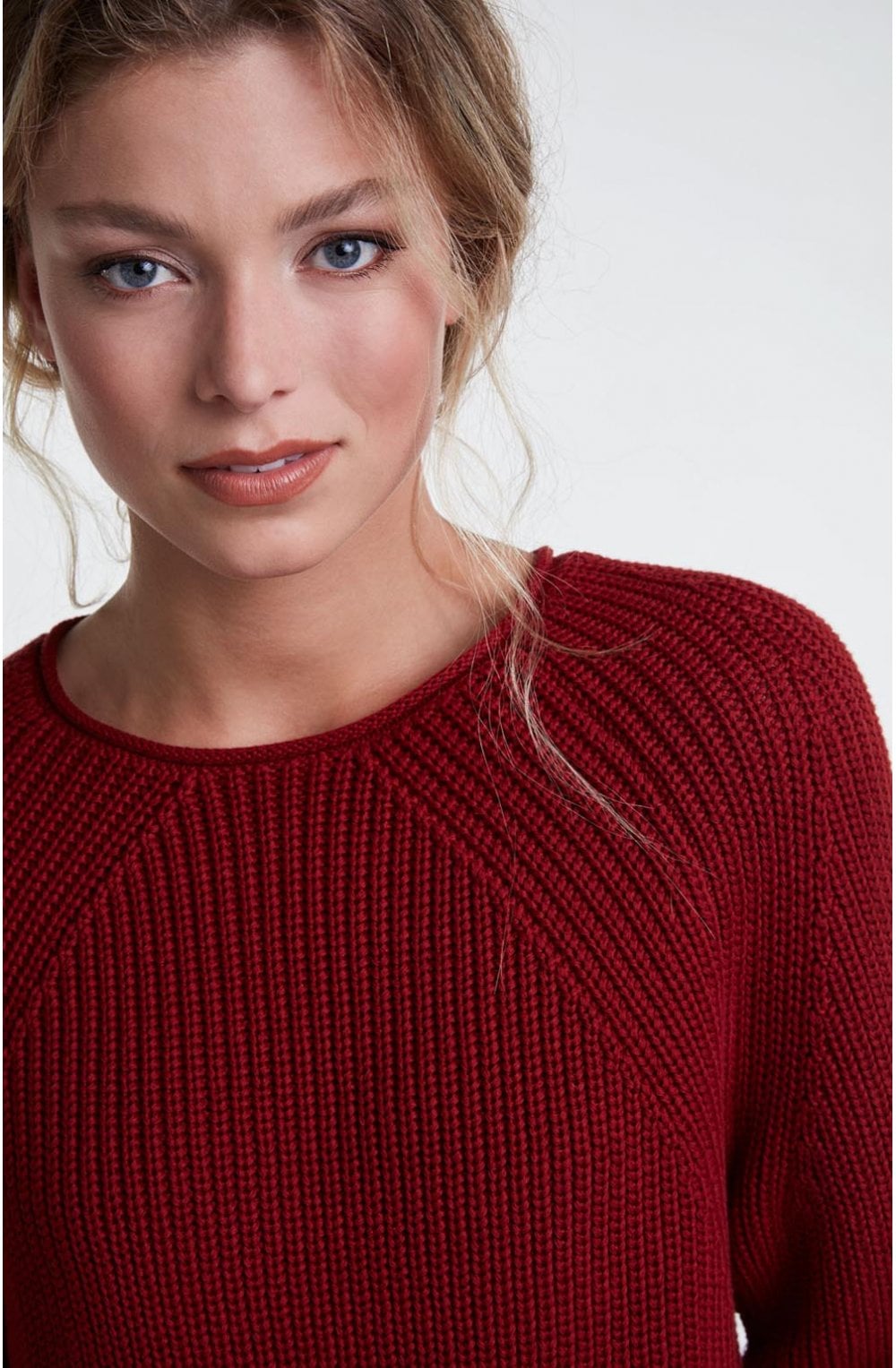 Red Ribbed Knit Jumper