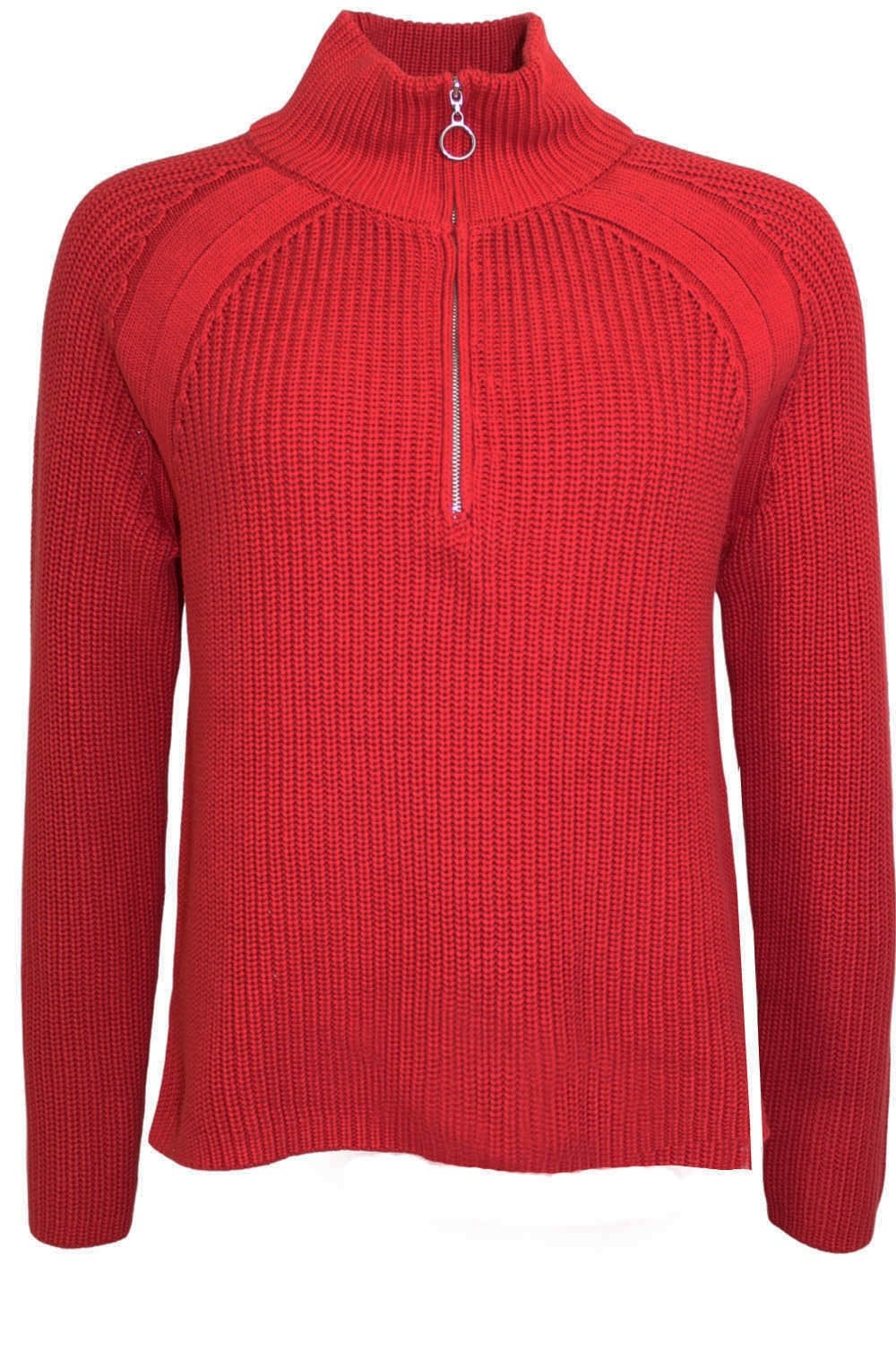 Red Ribbed Knit Jumper