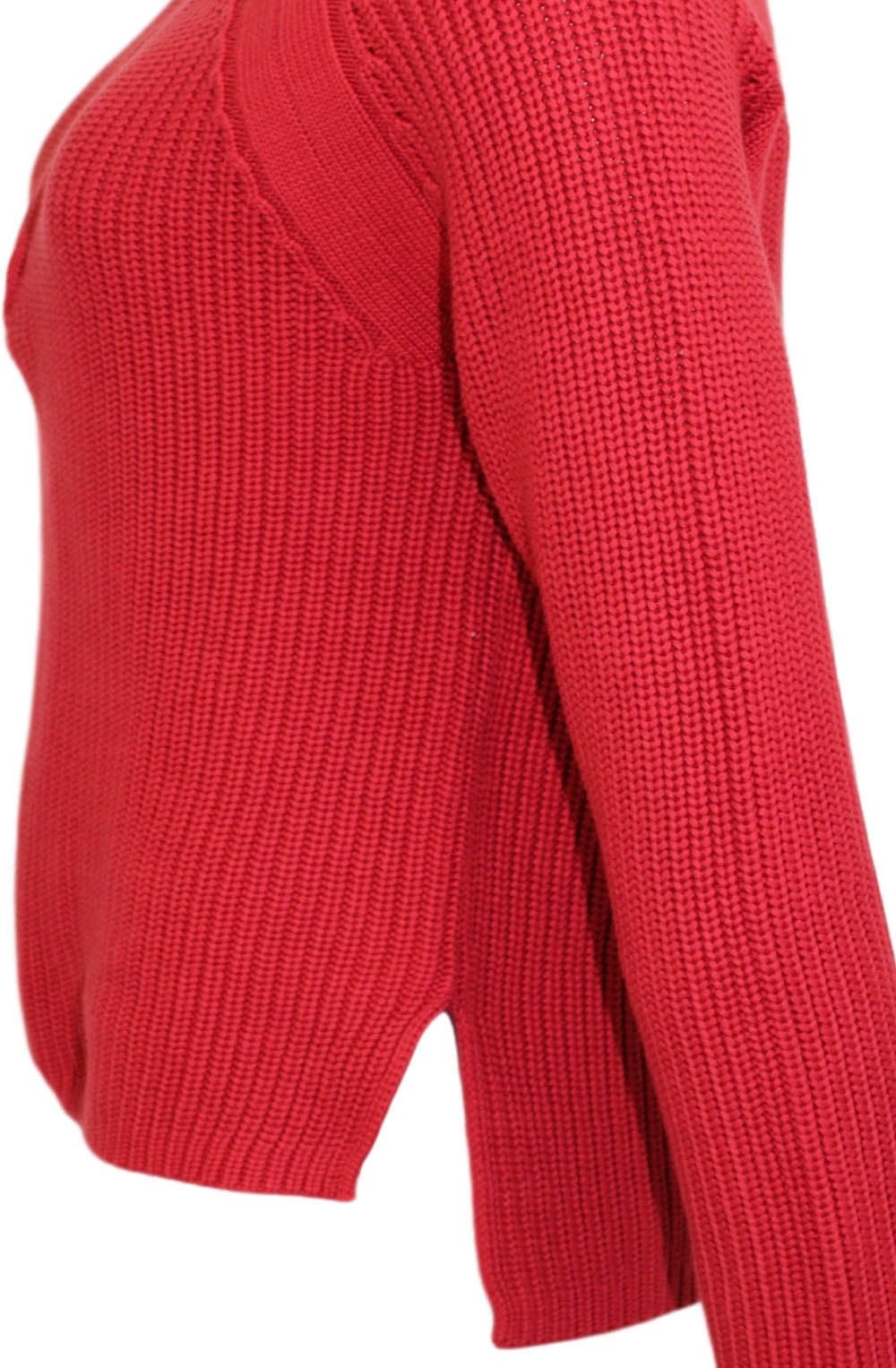 Red Ribbed Knit Jumper