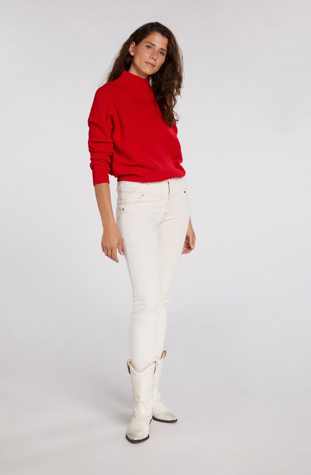 Red Ribbed Knit Jumper