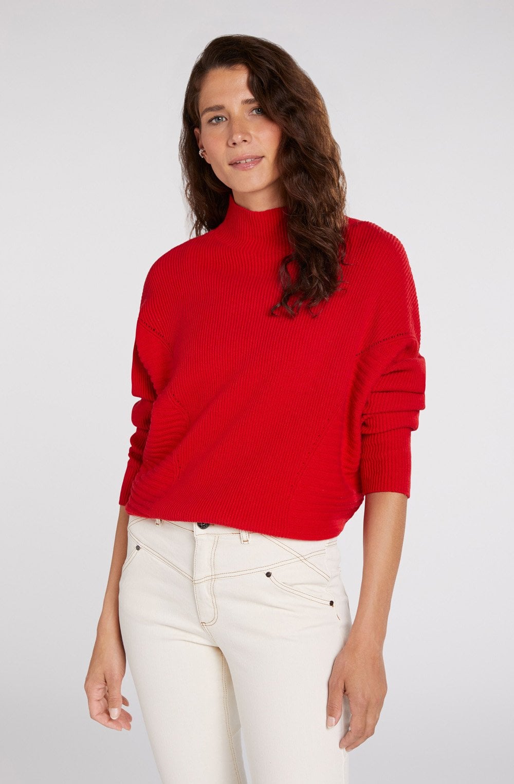 Red Ribbed Knit Jumper