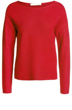 Red Ribbed Knit Sweater