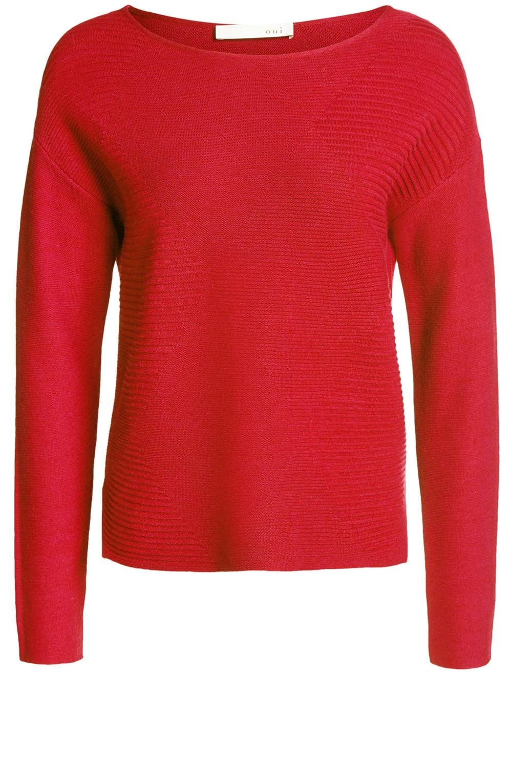 Red Ribbed Knit Sweater