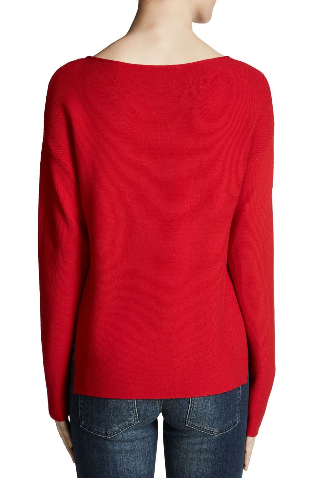Red Ribbed Knit Sweater