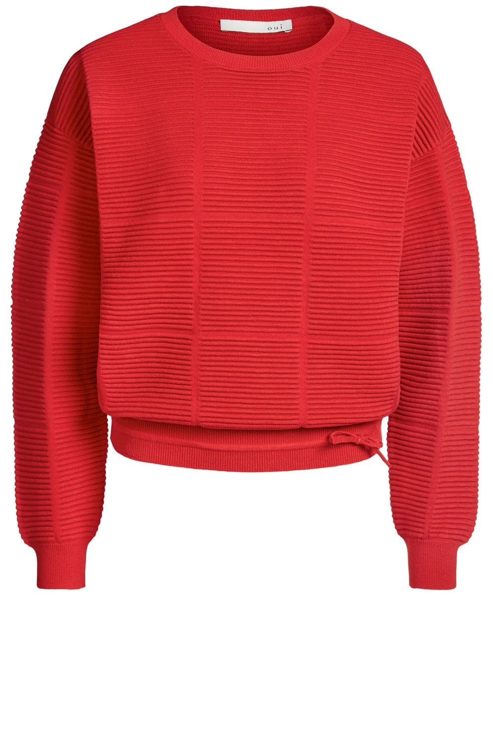 Red Ribbed Knit Sweater