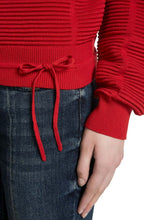 Red Ribbed Knit Sweater