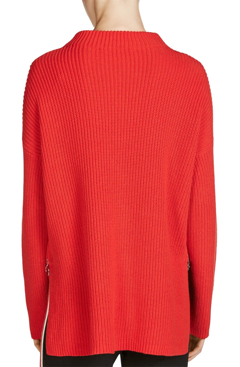 Red Ribbed Knit Sweater
