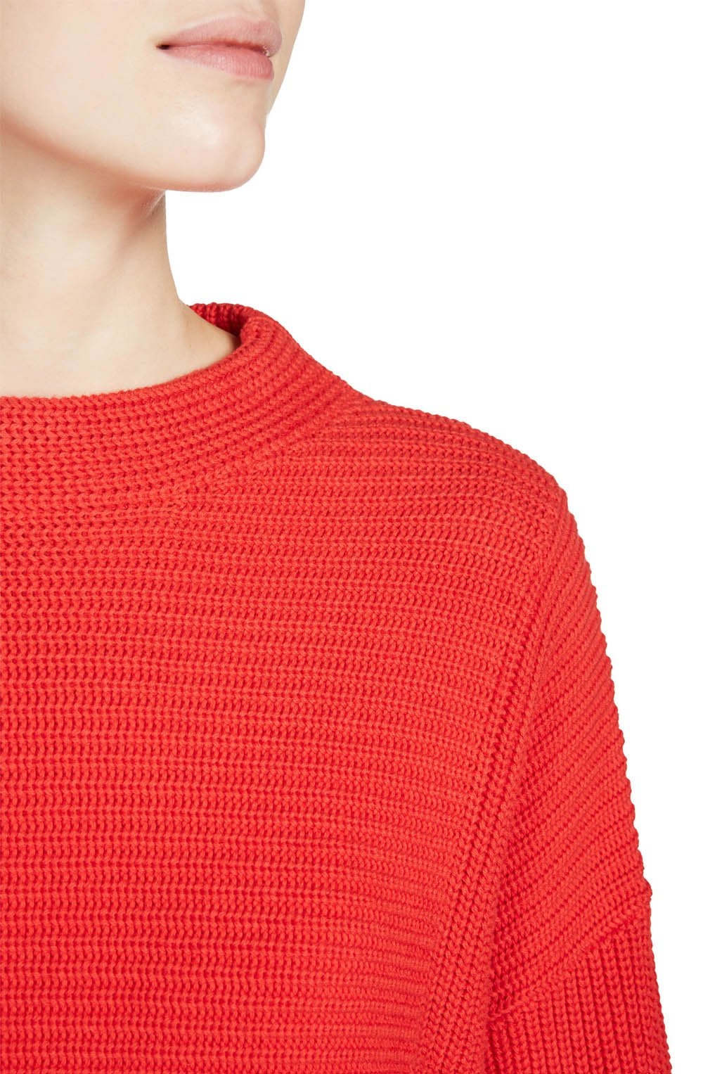 Red Ribbed Knit Sweater