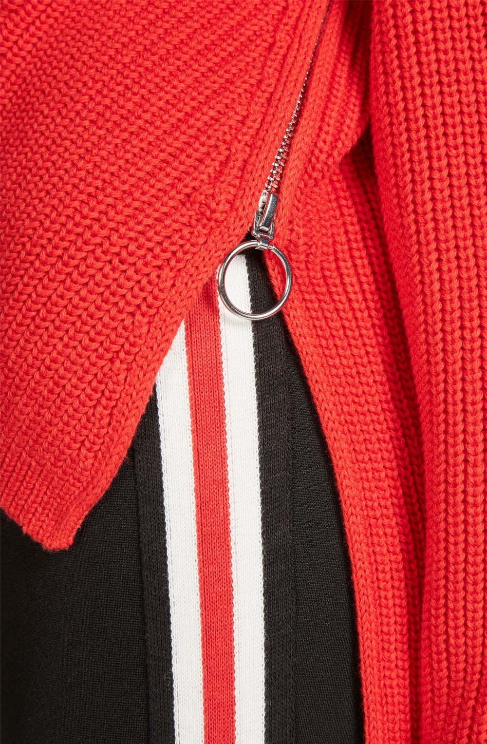 Red Ribbed Knit Sweater