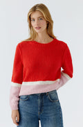 Red Rose Colour Block Angel Yarn Jumper