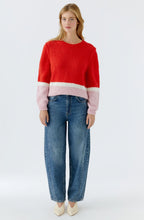 Red Rose Colour Block Angel Yarn Jumper