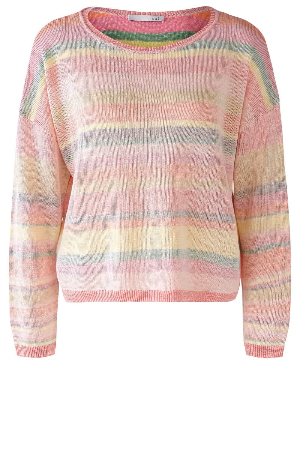 Red Rose Faded Stripe Linen Blend Sweater