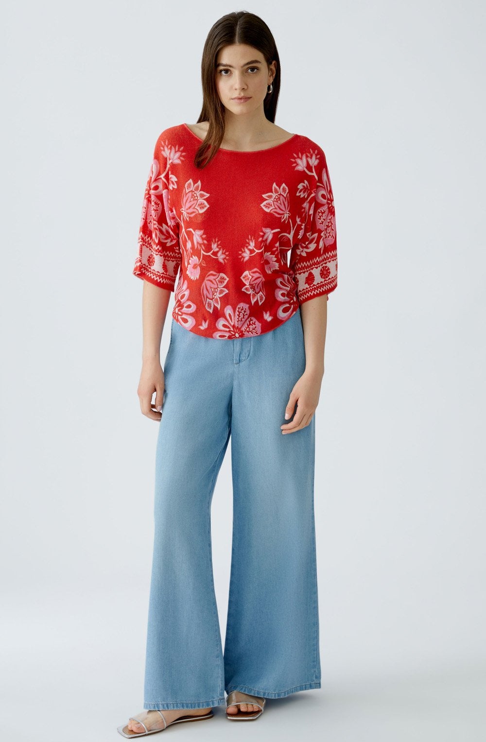 Red Rose Linen Mix Pullover
