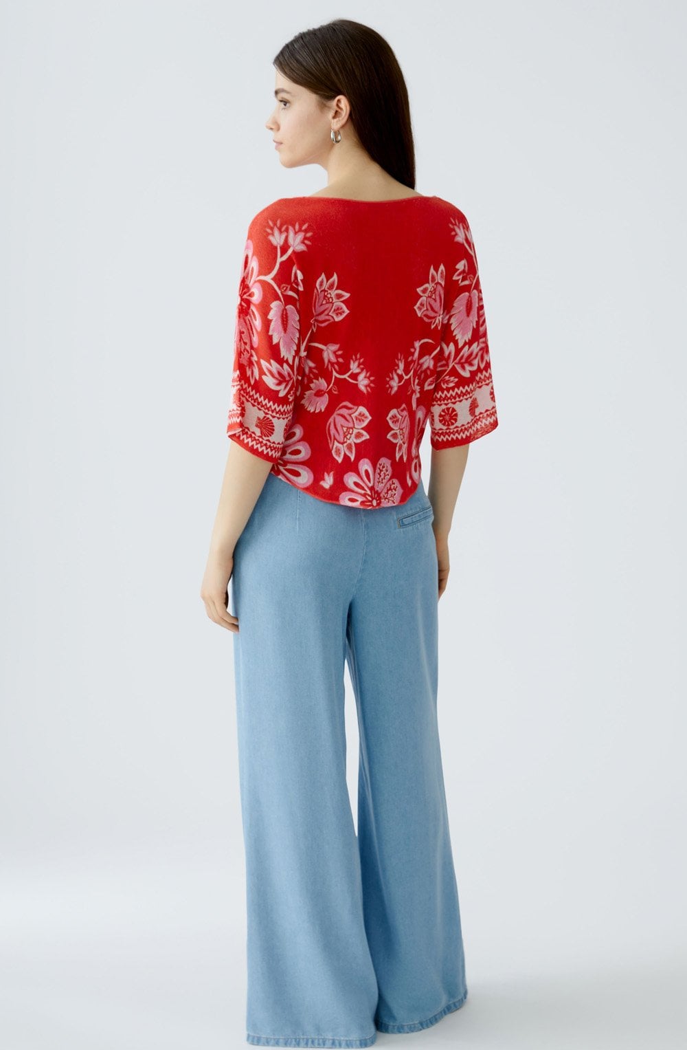 Red Rose Linen Mix Pullover