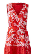 Red Rose Panelled Cotton Dress