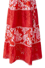 Red Rose Panelled Cotton Dress