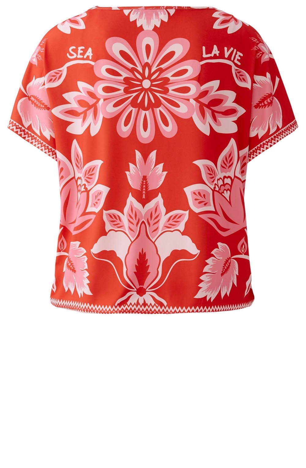 Red Rose Sea La Vie Silk Touch Drawstring Blouse