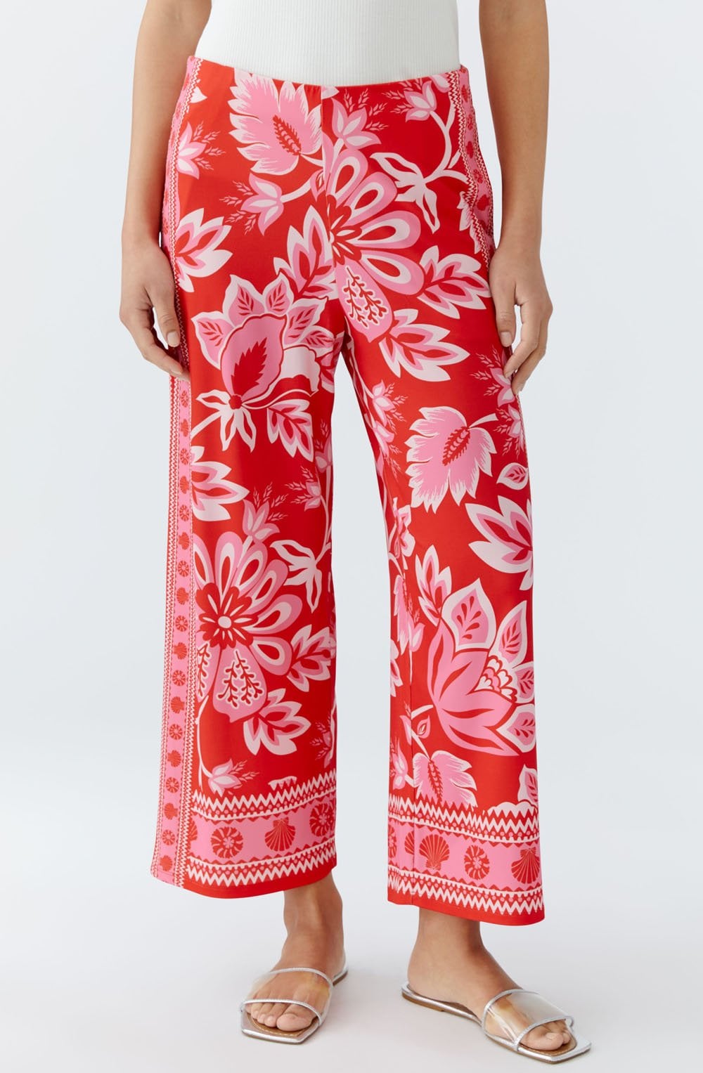 Red Rose Silk Jersey Culottes