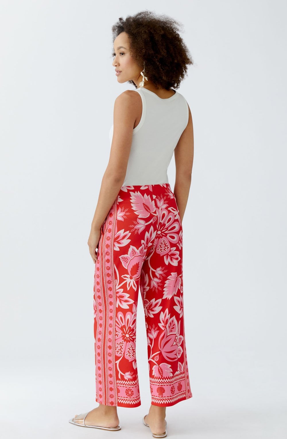 Red Rose Silk Jersey Culottes