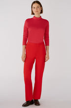 Red Rose Striped Jersey High Neck Top