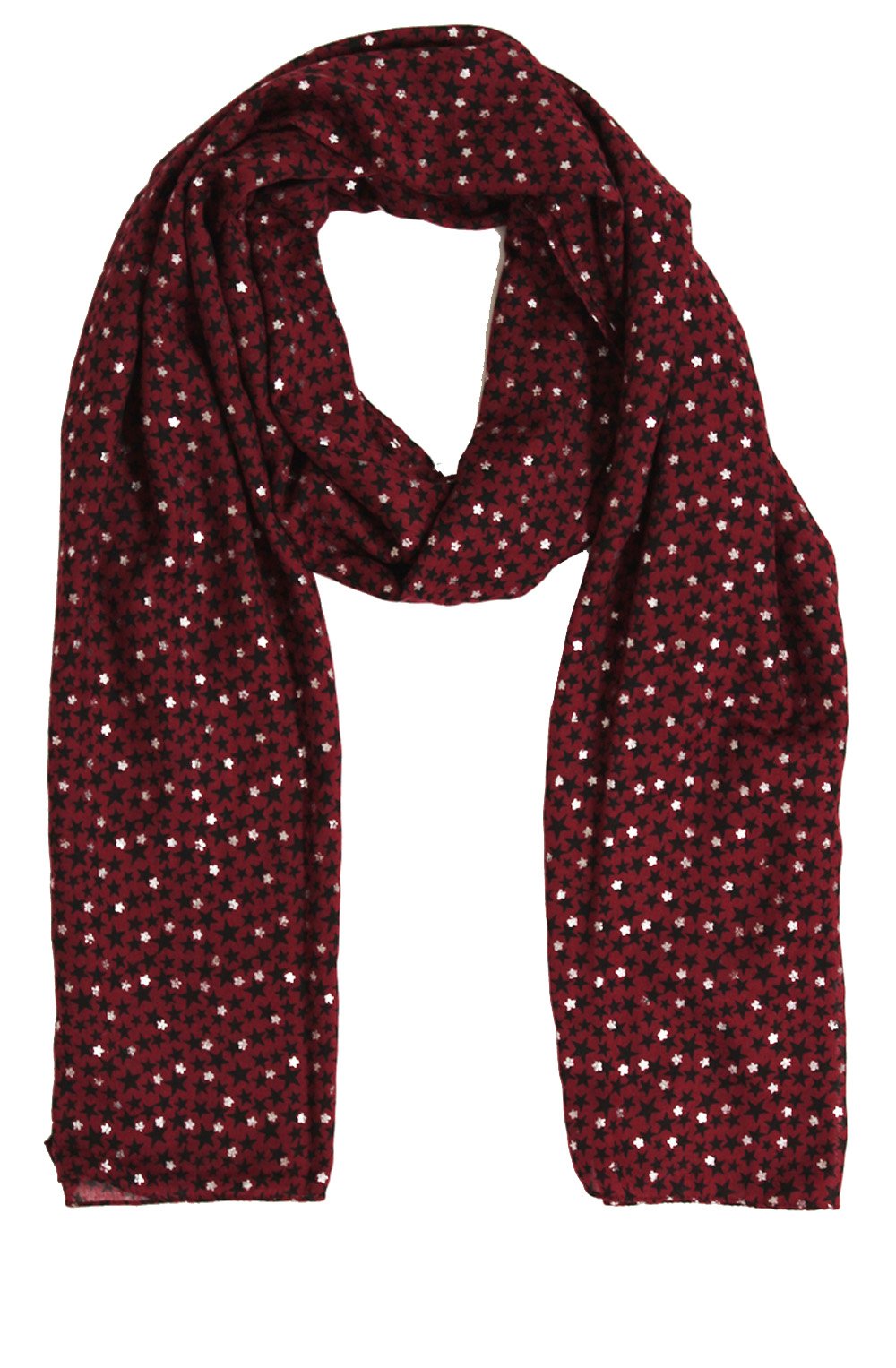 Red Star Print Scarf