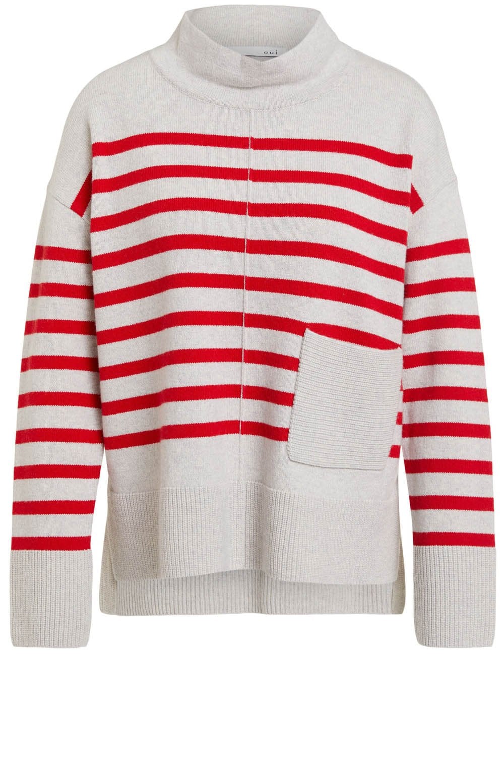 Red & Stone Striped Jumper