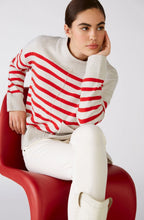 Red & Stone Striped Jumper