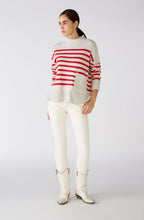 Red & Stone Striped Jumper