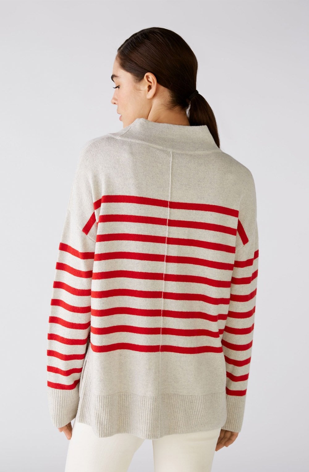 Red & Stone Striped Jumper
