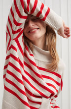 Red & Stone Striped Jumper