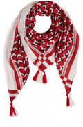 Red & White Geometric Print Scarf
