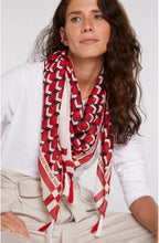 Red & White Geometric Print Scarf