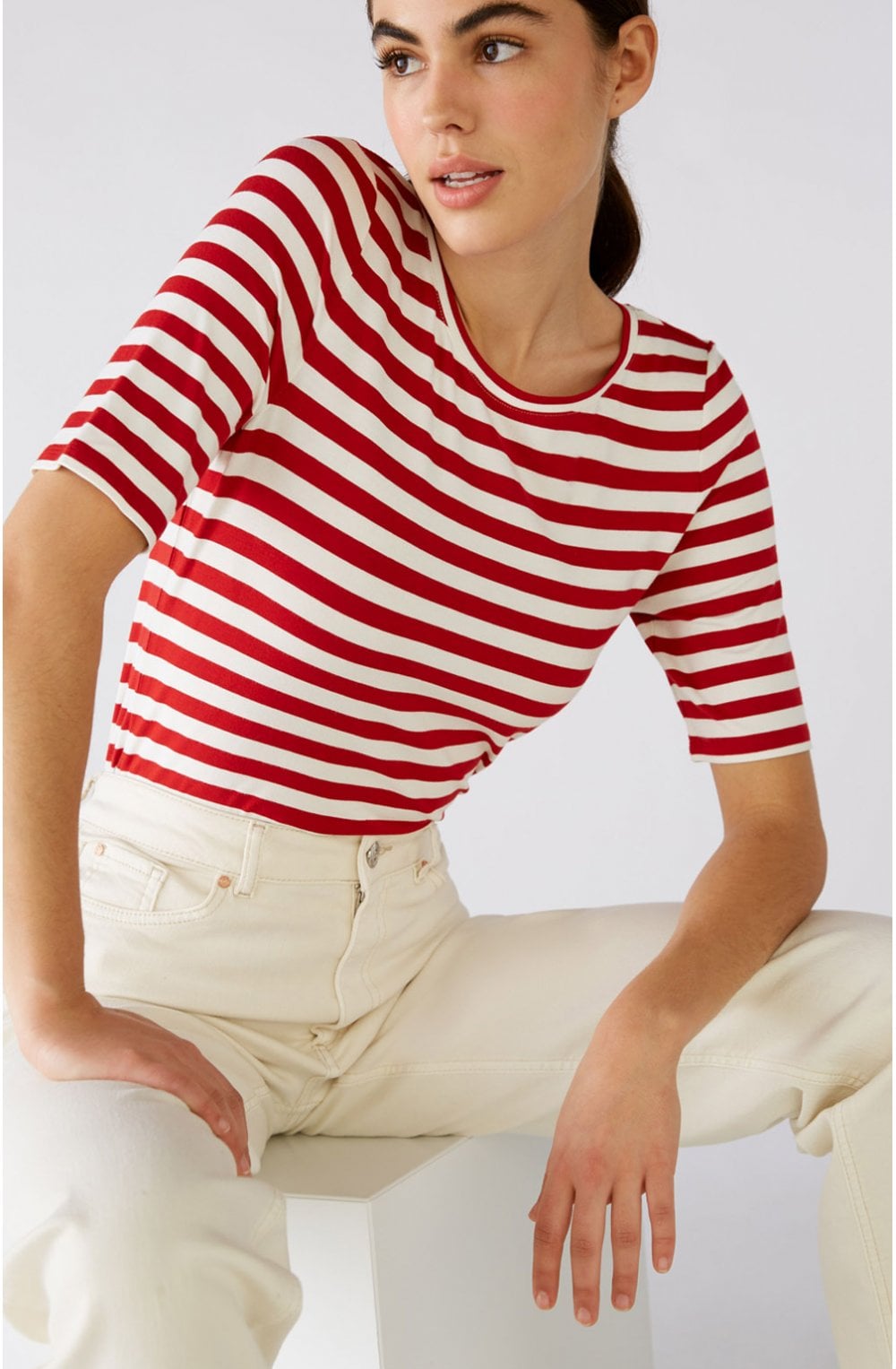 Red & White Stripe Top