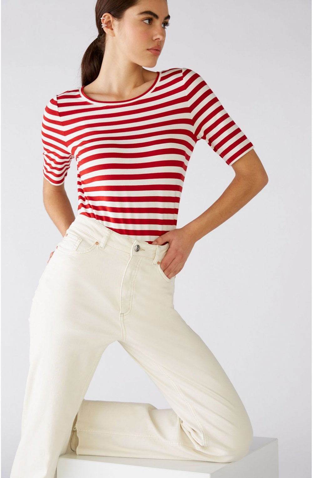 Red & White Stripe Top