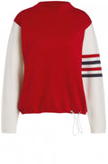 Red & White Striped Sleeve Jumper