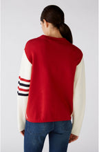 Red & White Striped Sleeve Jumper