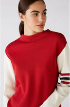 Red & White Striped Sleeve Jumper