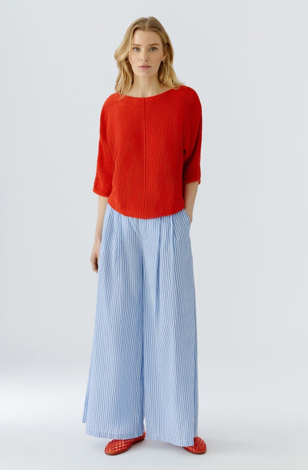 Red Woven Knit Jumper