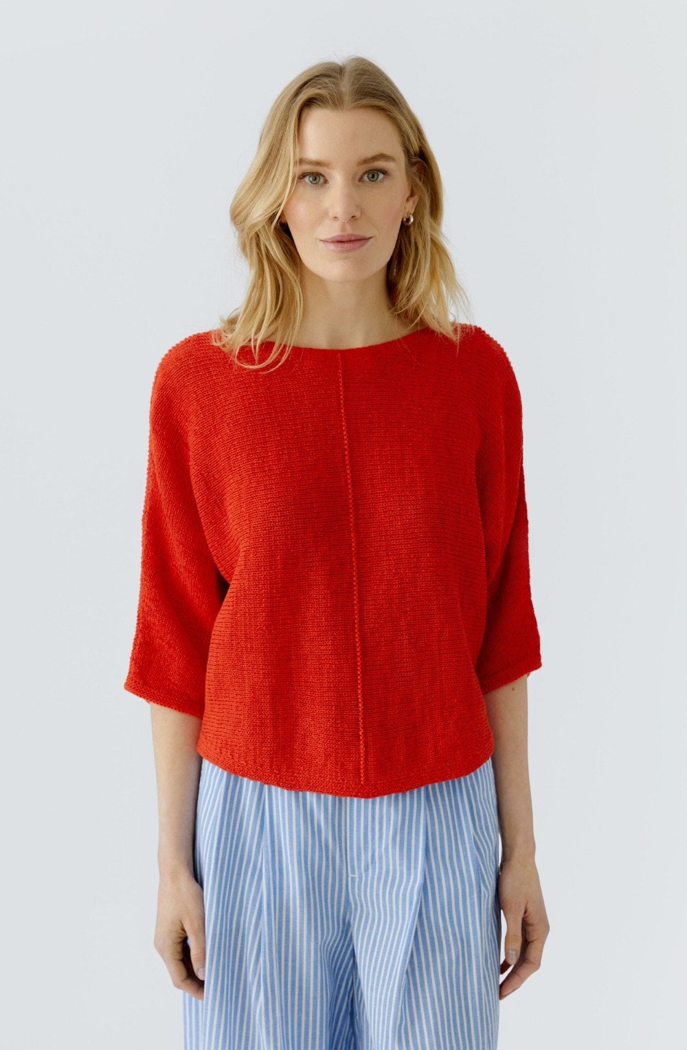 Red Woven Knit Jumper