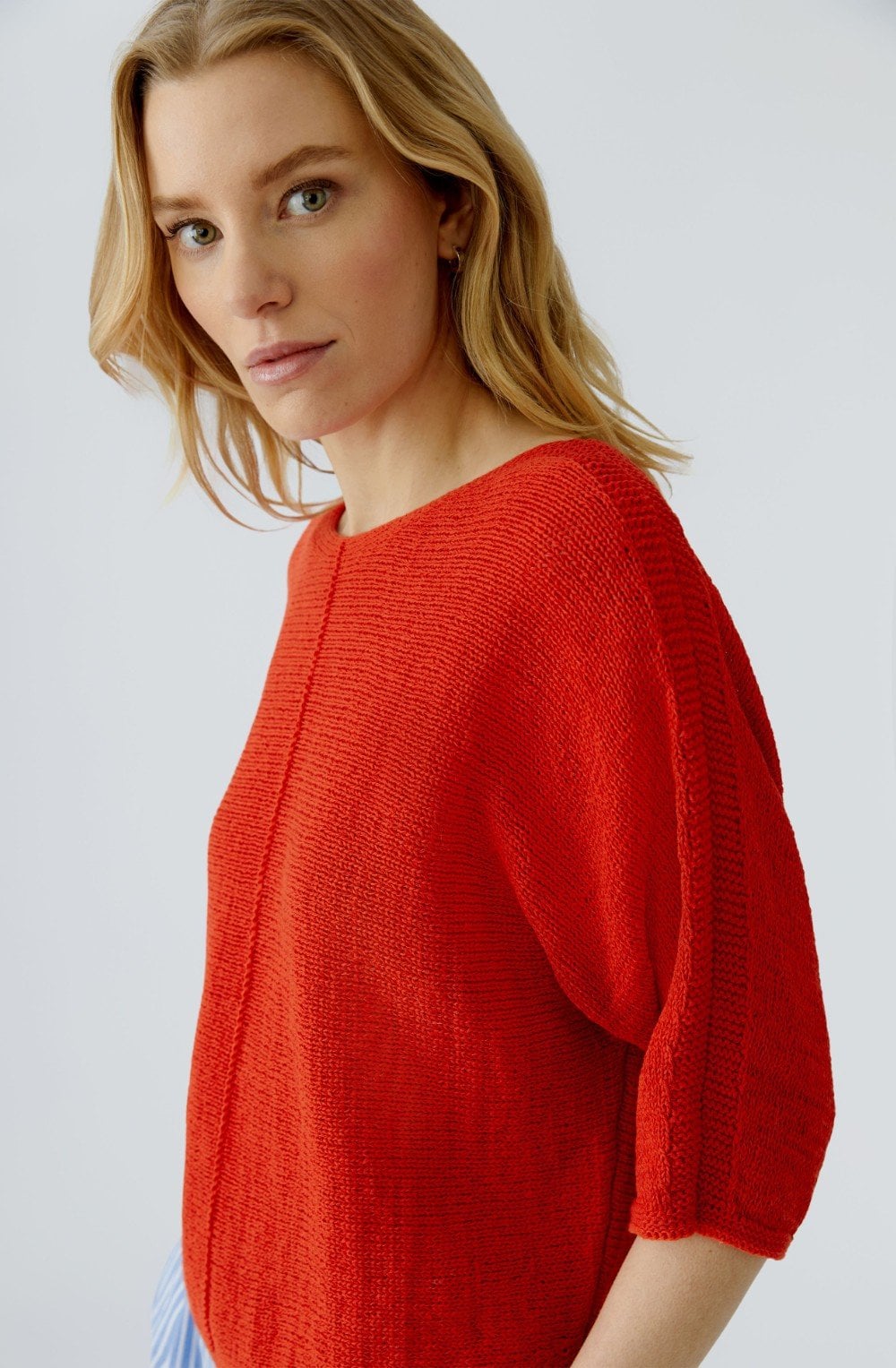 Red Woven Knit Jumper