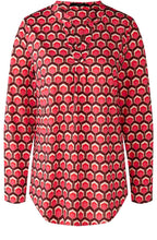 Retro Print Tunic Neck Jersey Blouse