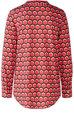 Retro Print Tunic Neck Jersey Blouse
