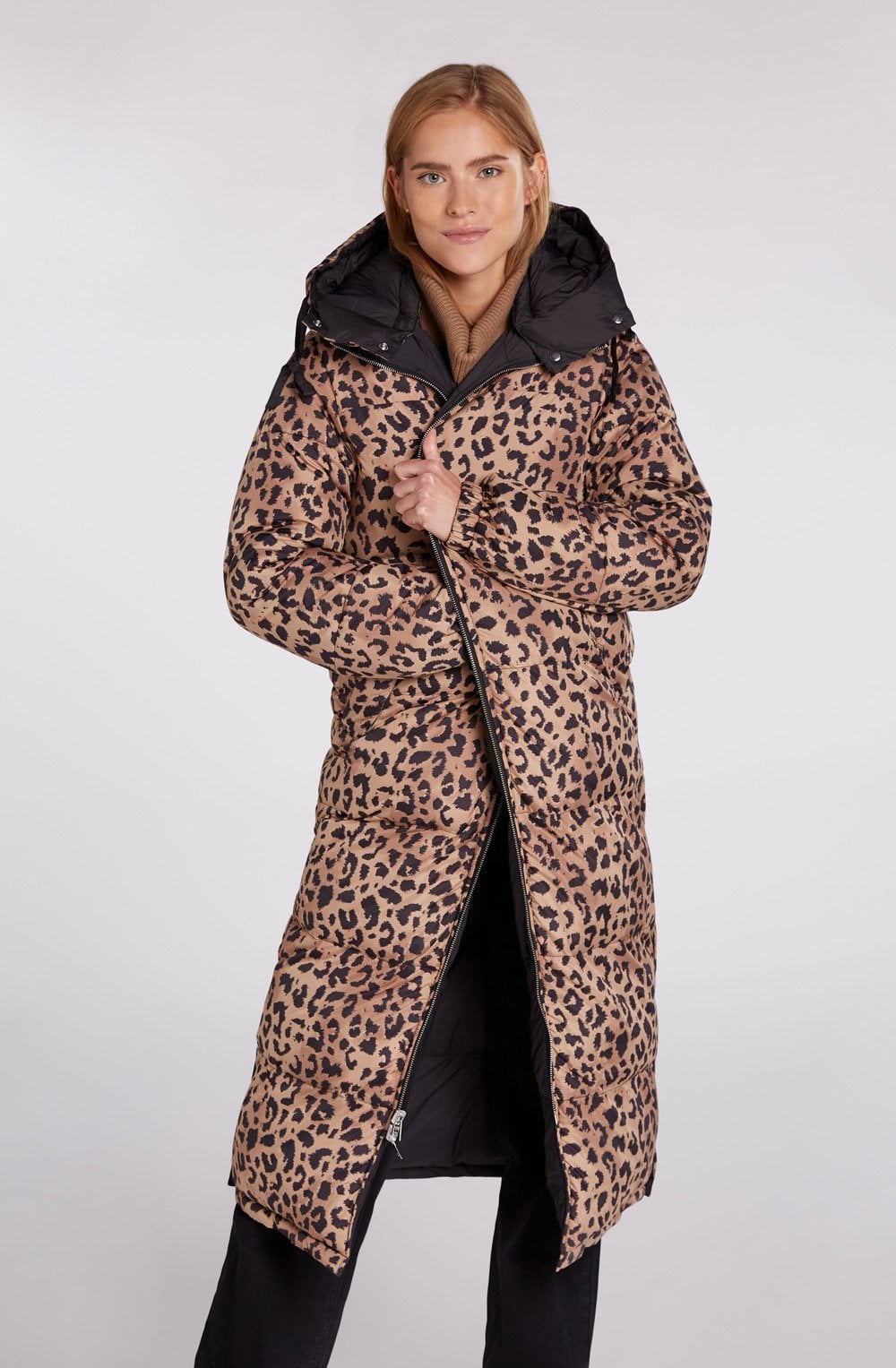 Reversible Black Animal Coat