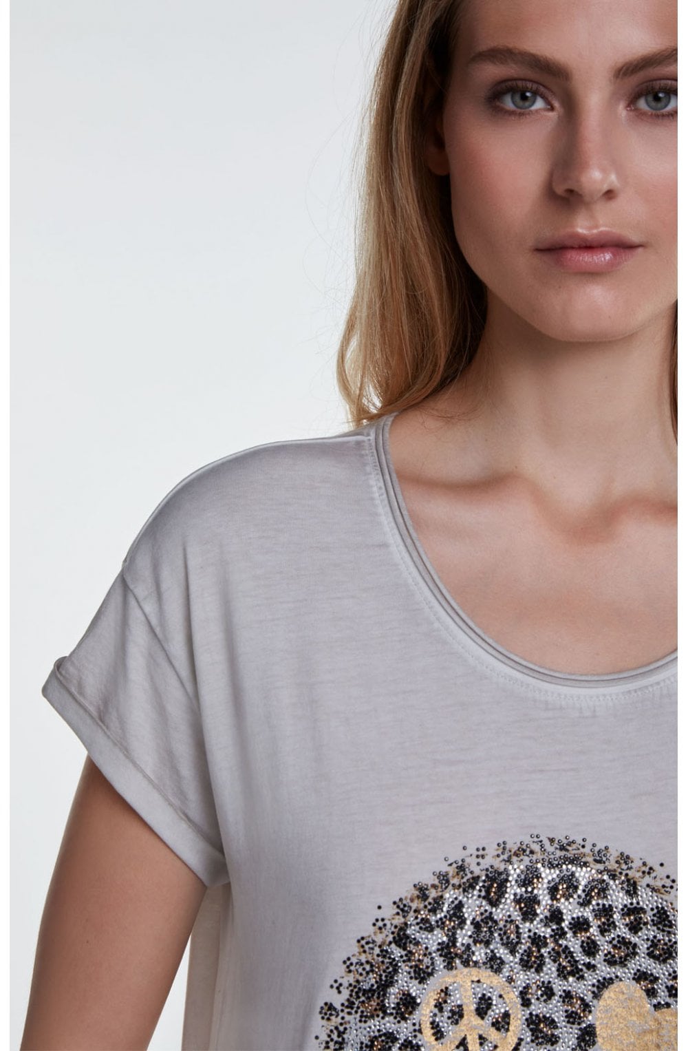 Rhinestone Smiley Face T Shirt