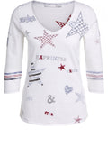 Rhinestone Star Detailed Top