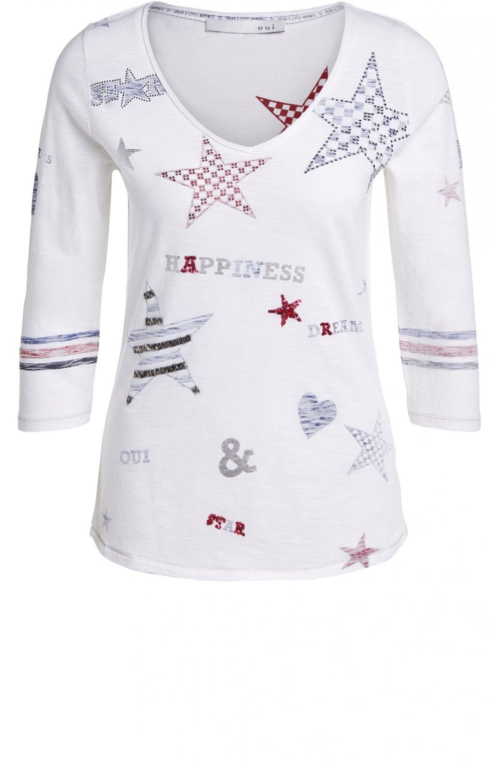 Rhinestone Star Detailed Top