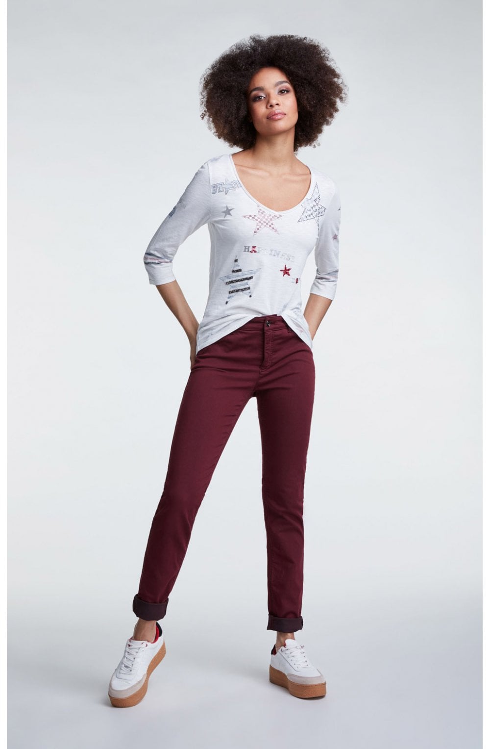 Rhinestone Star Detailed Top