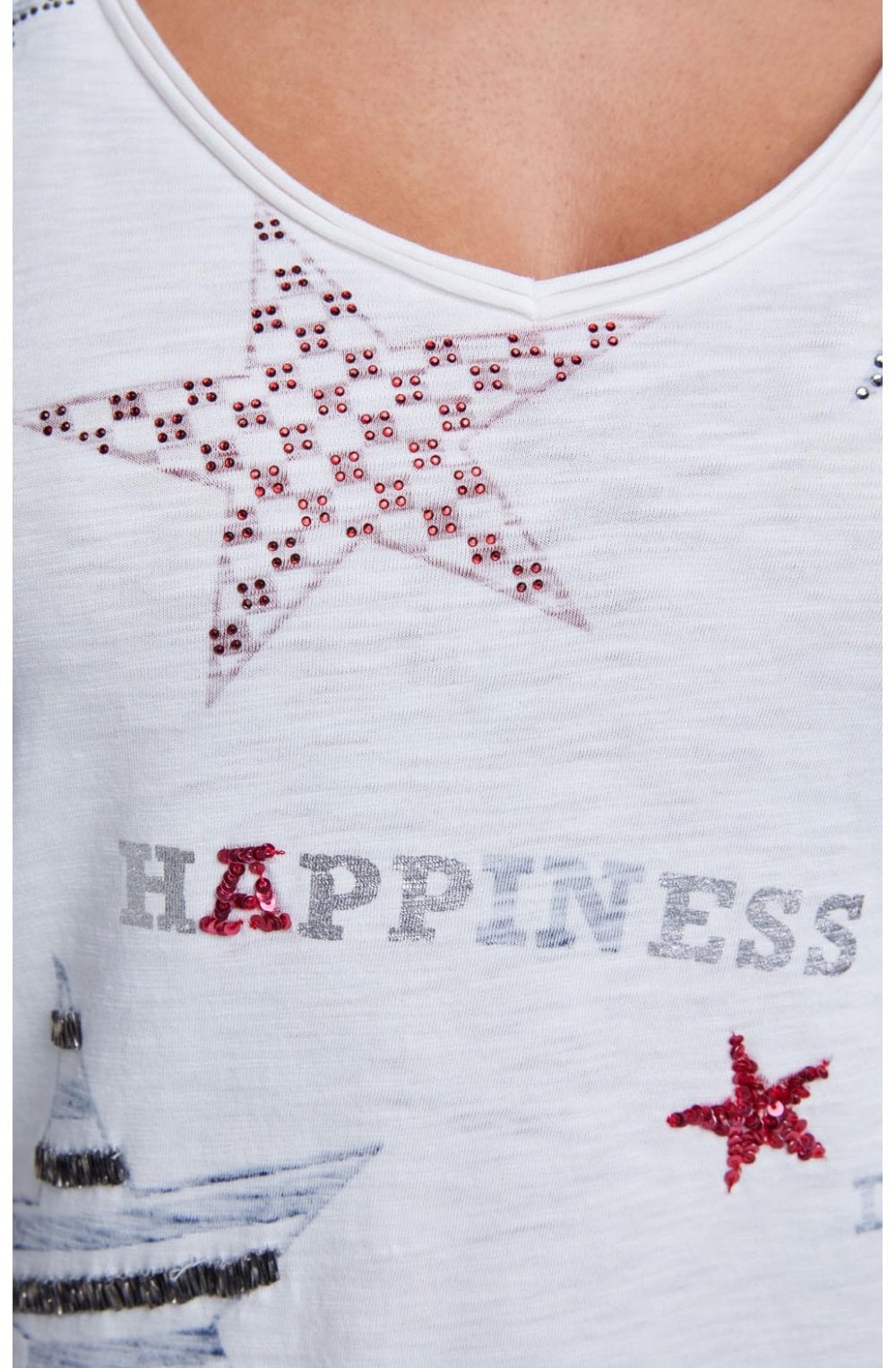 Rhinestone Star Detailed Top