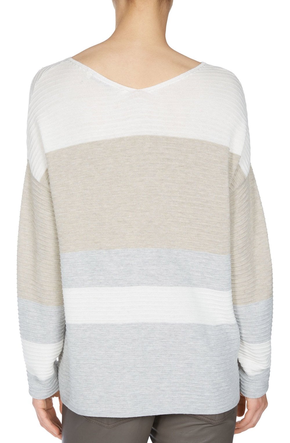 Ribbed Knit Striped Sweater